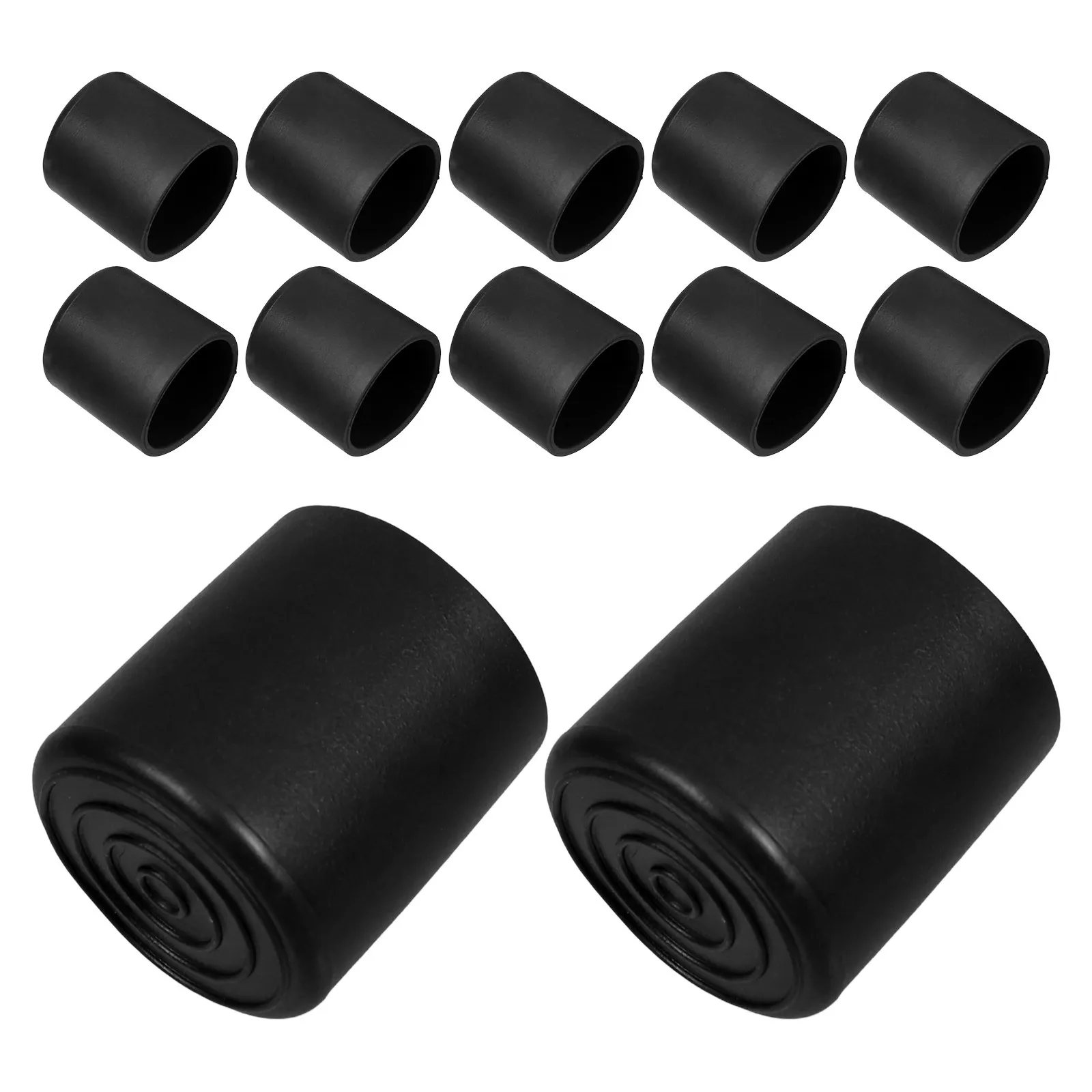 

20Pcs Anti-Slip Chair Leg Floor Protectors Black Round Rubber Caps for Hardwood Floor Furniture Feet Covers 22mm