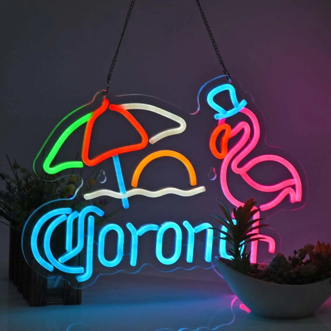 

Flamingo Beer Neon Sign Dimmable Neon Lights for Bar Pub Club Kitchen Man Cave Beach Party Decor Aesthetics Draw Birthday Gifts