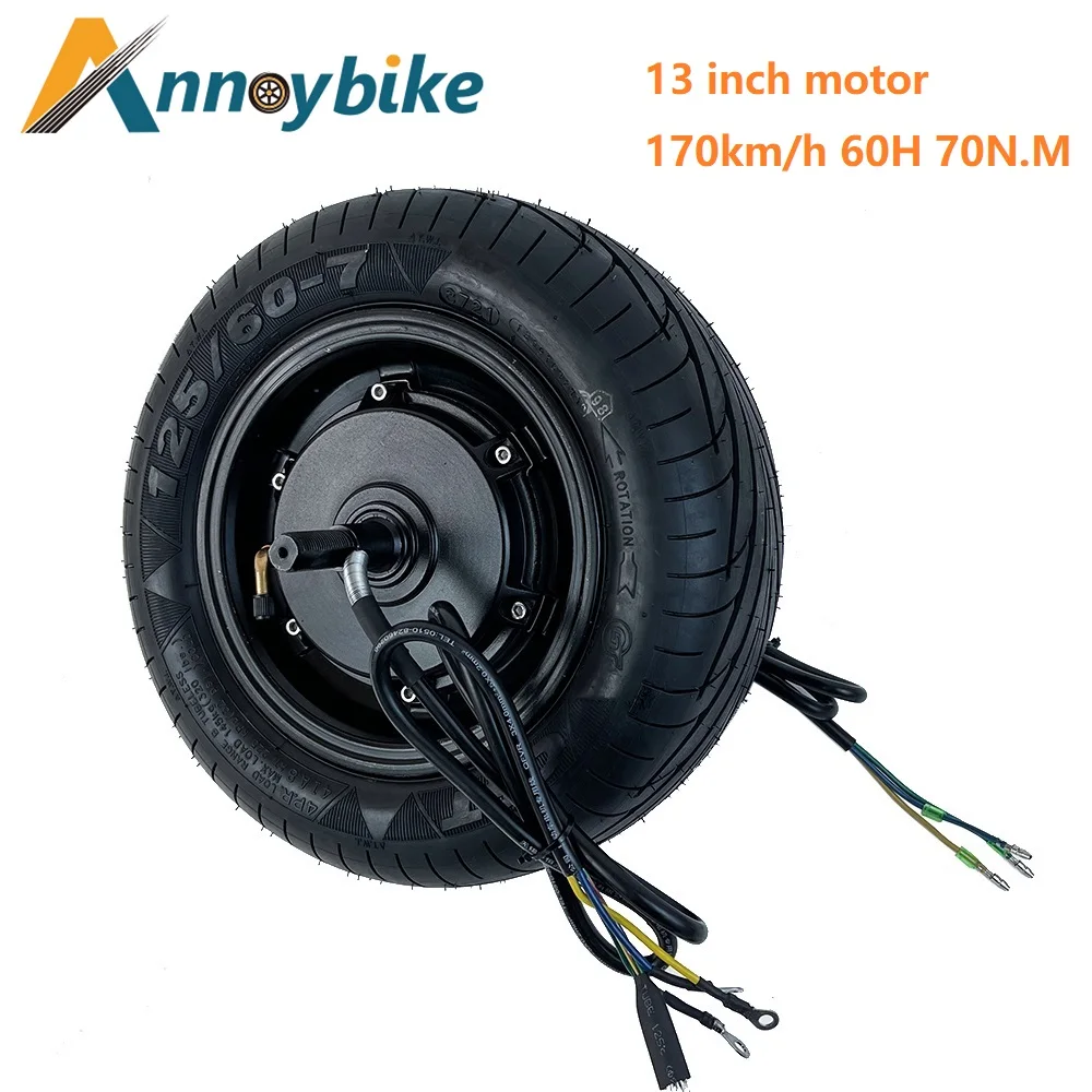 170KM/H 13 Inch Electric Gear Motor High Torque 70N.M Citycoo 60H 60V 72V 96V 7000W ATV Hub Motor Torque Electric Scooter Motor