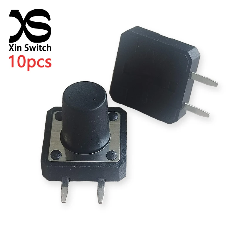 10PCS 12x12 Self Resetting (Side Two Pin ) Micro Button Switch Handle Height 11.0mm 50mA DC 12V Horizontal Type Tact Switches