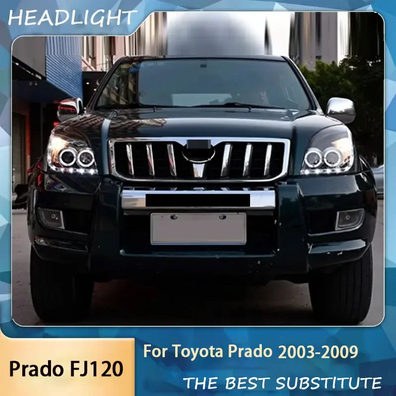 Cars Head Lamp for Toyota Prado FJ120 LED Headlight Projector Lens 2003-2009 Front Drl Signal Automotive Accessories