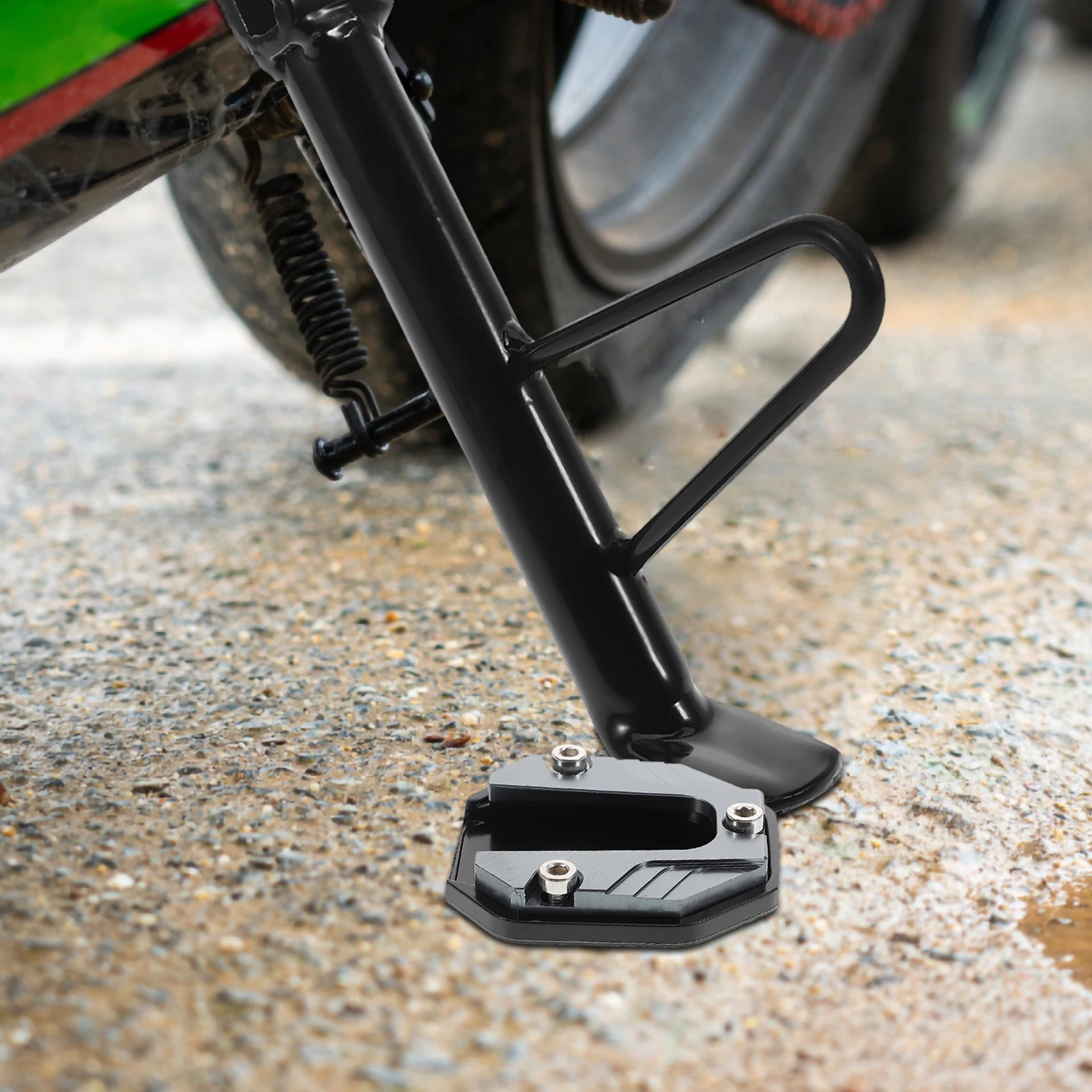 

AntiSlip Motorcycle Kickstand Pad Durable Aluminum Alloy Enlarged Platform Stable Riding Kickstand Foot Accessories Pegs Parking