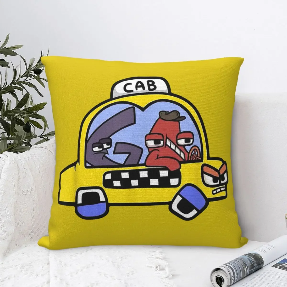 Alphabet Lore Cab Throw Pillow Cover Cushions for Sofa Matching Learning Letters Funny Cushion Covers