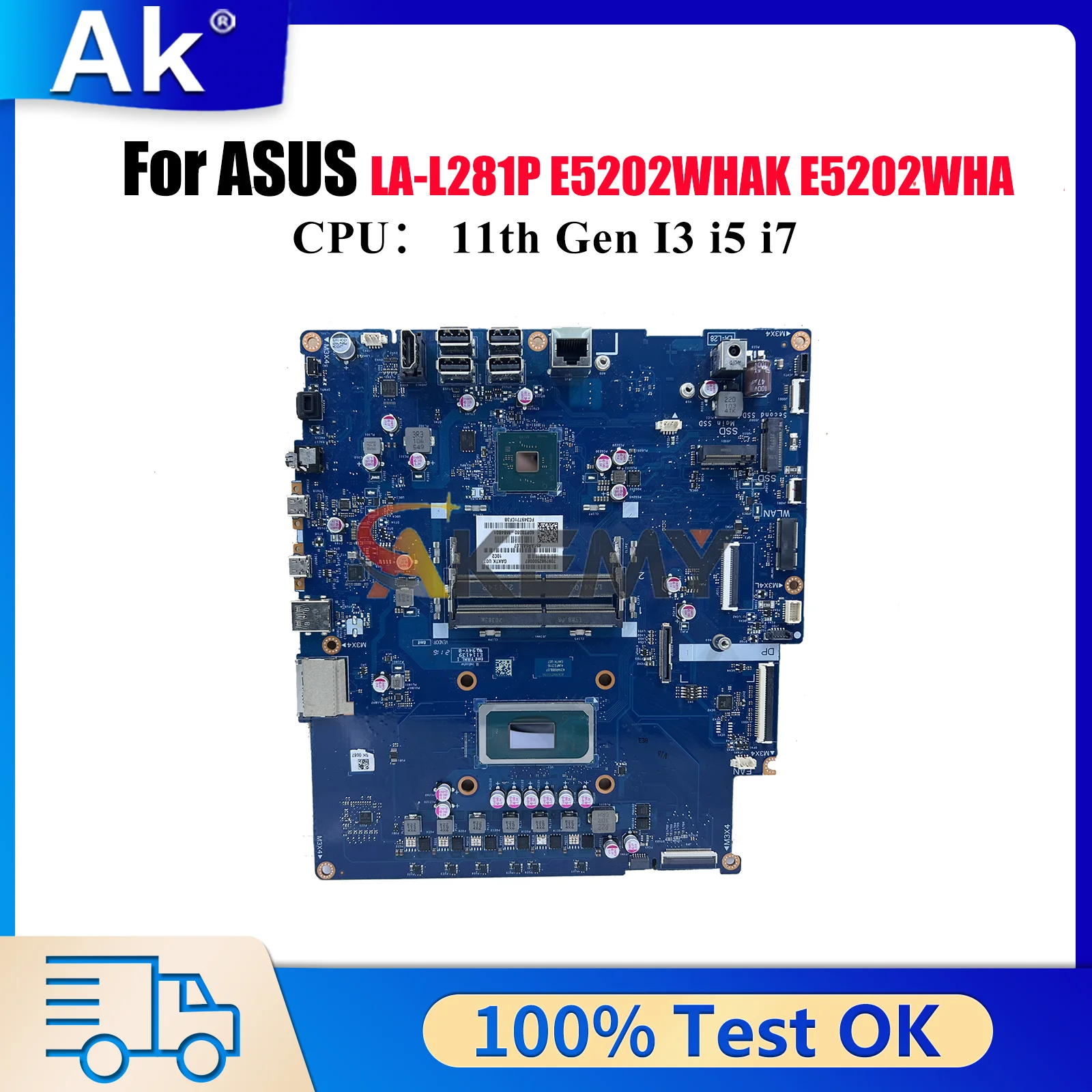 

LA-L281P Laptop Motherboard For ASUS ExpertCenter E5 LA-L281P/E5202WHA E5202WHA E5202WHAK A5402WH Mainboard W/ 11th Gen I3 i5 i7