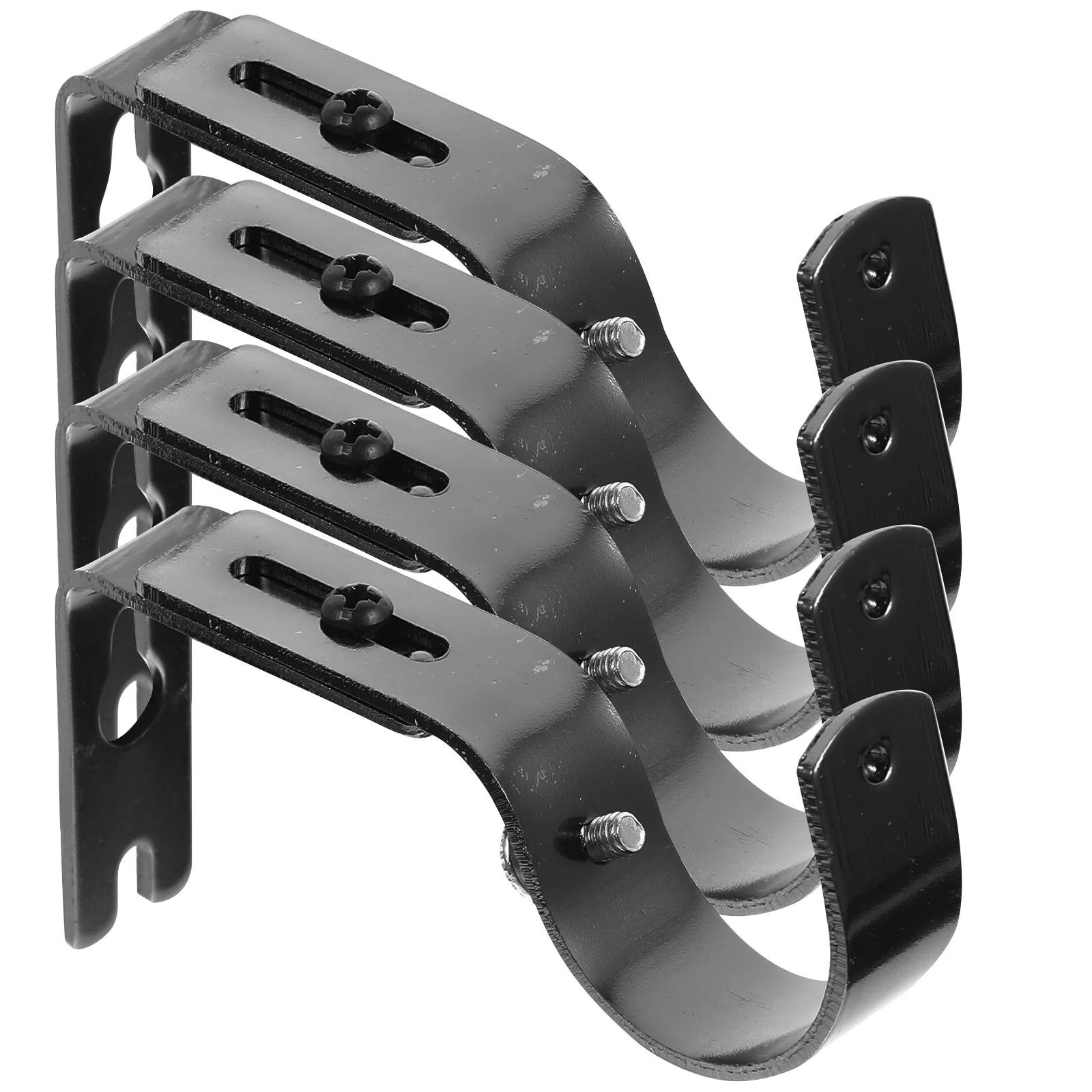 

4 Pcs Single Shot Curtain Rod Bracket Hooks Drapery Pole Brackets Valance Support Holder