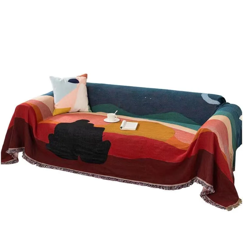 المنسوجات مدينة Ins الشفق الموضوع بطانية ديكور المنزل أريكة منشفة شخصية الجمالية نسيج 180x260 سنتيمتر