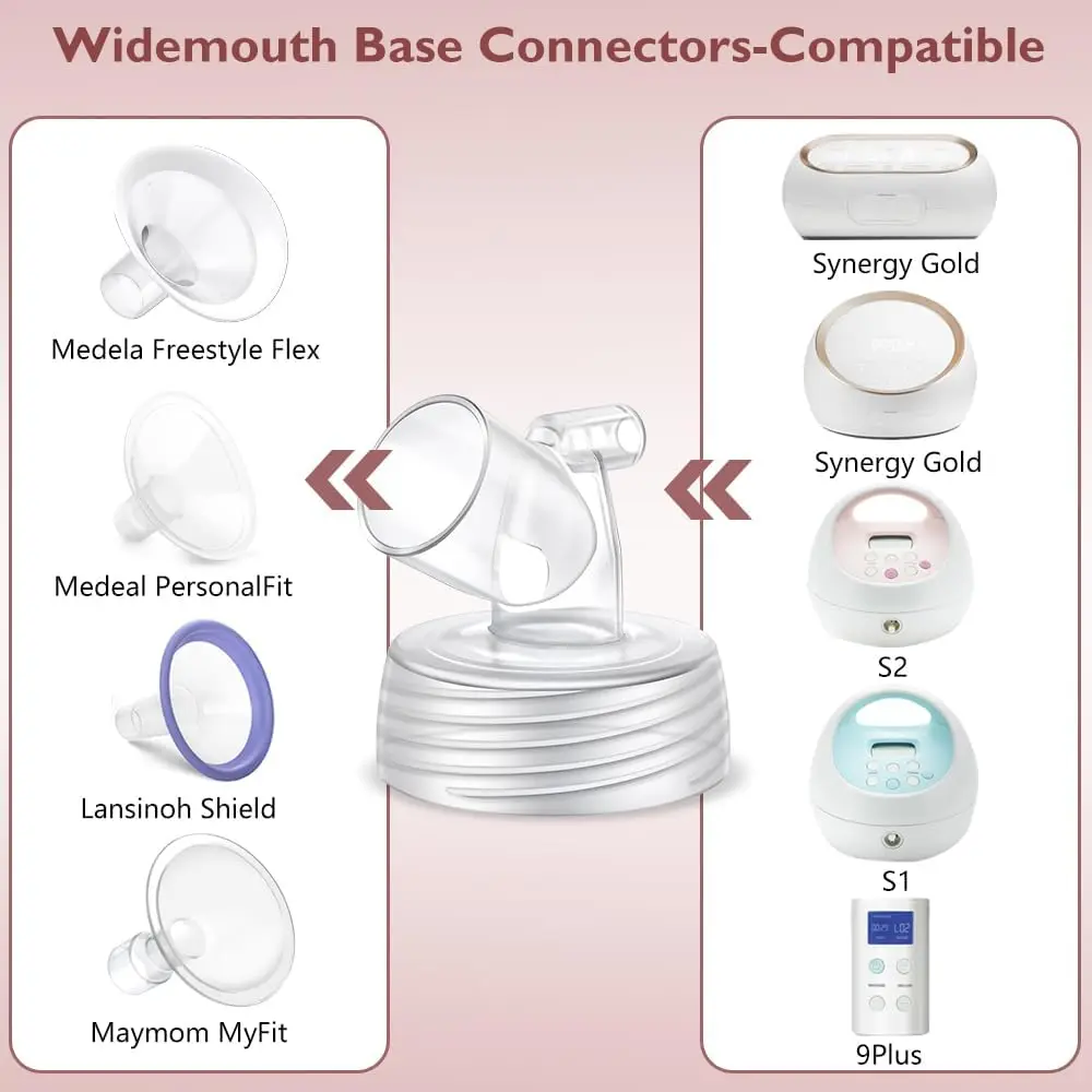 

NEW Wide Mouth Connector Compatible with Spectra S1 S2 9 Plus Pump, Compatible with Medela PersonalFit Shield, Pumping Shield