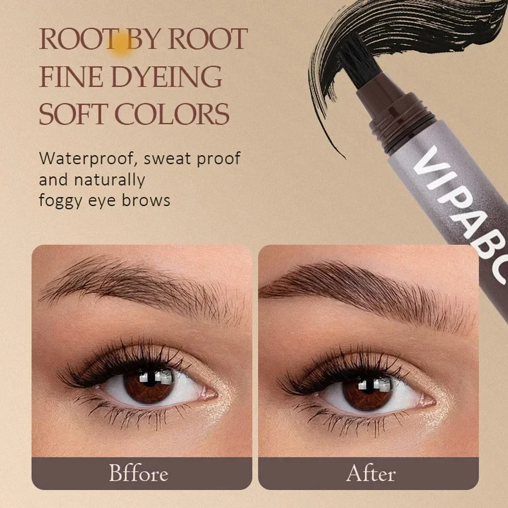 Square Brush Wild Eyebrow Painting Paste Pressing 3d Dye Dip Eyebrow  Long-lasting Enhancers Cream Hairline Modification Makeup