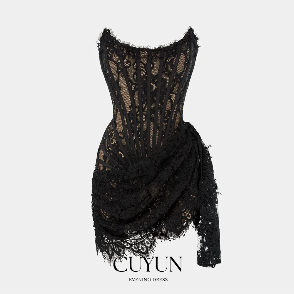 CUYUN Customized Birthday Dresses luxury 2026 Women's Dress Lace Patchwork Elegant Evening Gowns Spring Prom Gown