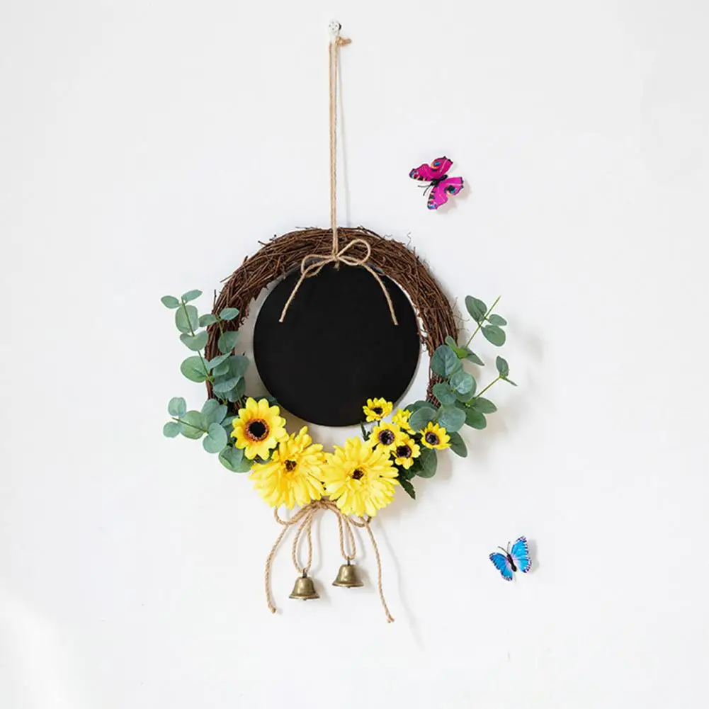 Hanging Ornaments Hanging Wreath with Blackboard Ornaments Rattan Pendant Decoration Wear-resistant Garden Balcony Home Hanging