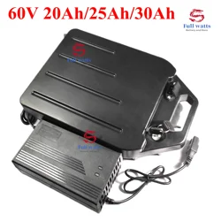 Waterproof 60V 30Ah Lithium Ion Battery 60v 20Ah 25Ah for 3000W Two Wheel Foldable Citycoco X7 X8 X9 Scooter + 3A Charger