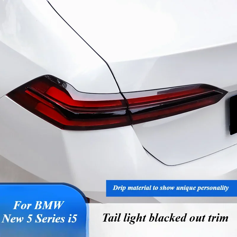 

For 2024 BMW 5 Series i5 Blackened Tail Light Decor Black Shell Tail Light Trim Cover Sticker Car Accessories Exterior Styling