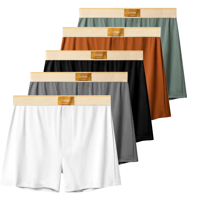 

4pcs Pure Cotton Men's Underwear Arrow Pants Boxershorts Comfortable Breathable Panties Sexy Underwear Solid Color Boxer Shorts