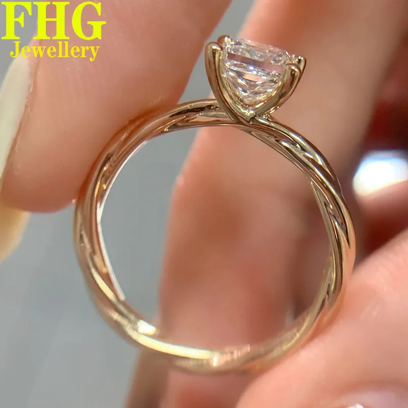 

1 2 3 4 5 Carat Au417 10K White Gold Ring luxurious princess shape moissanite Diamonds Wedding Engagement Anniversary Gift Ring