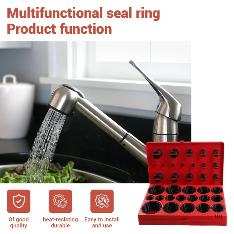 419PCS Set Universal O-Ring Assortment 32 Size Nitrile Rubber Ring Seal Asket For Plumbing Automotive Faucet Repair Part