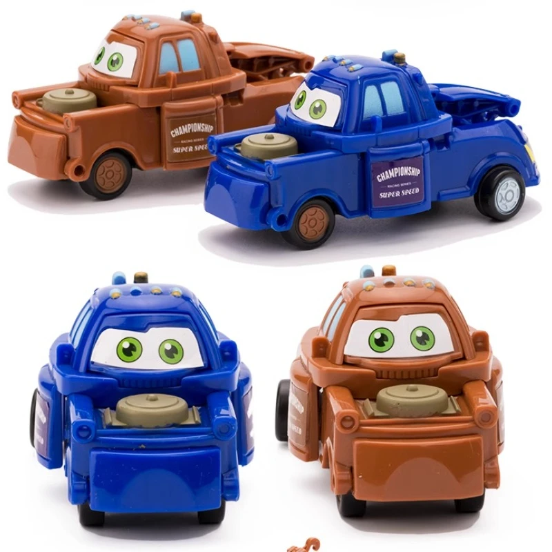 4pcs Anime Disney ToyStory Ars Action Figure Transforming Car Lightning Mcqueen Children Racing Car Model Toys Deformed Egg Gift