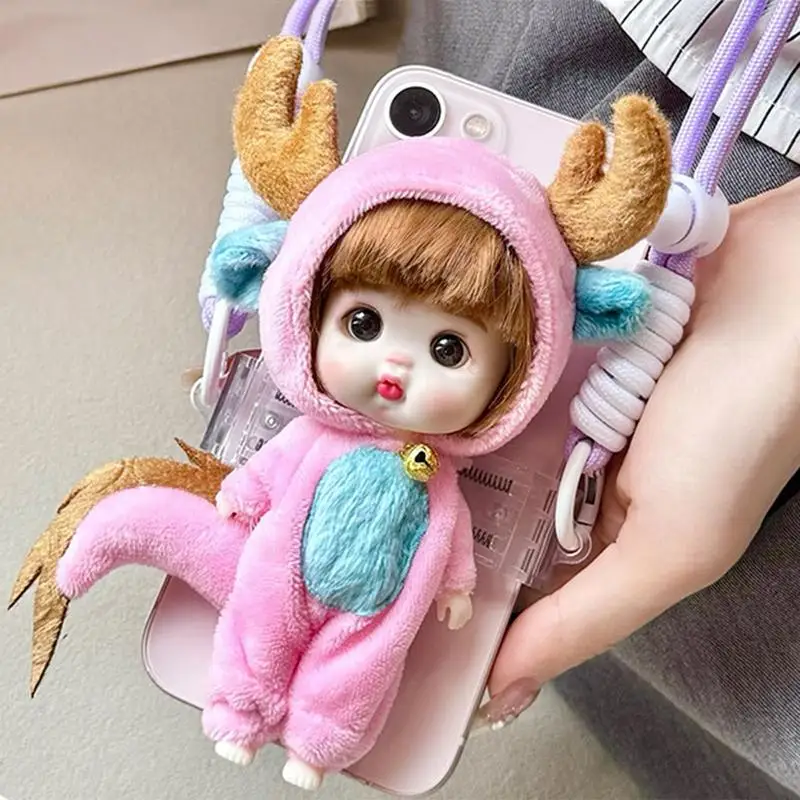 Small Phone Back Clip Dolls Mobile Phone Back Clip Small Doll Vivid And Cute Simulation Doll For Children’s Day Birthday