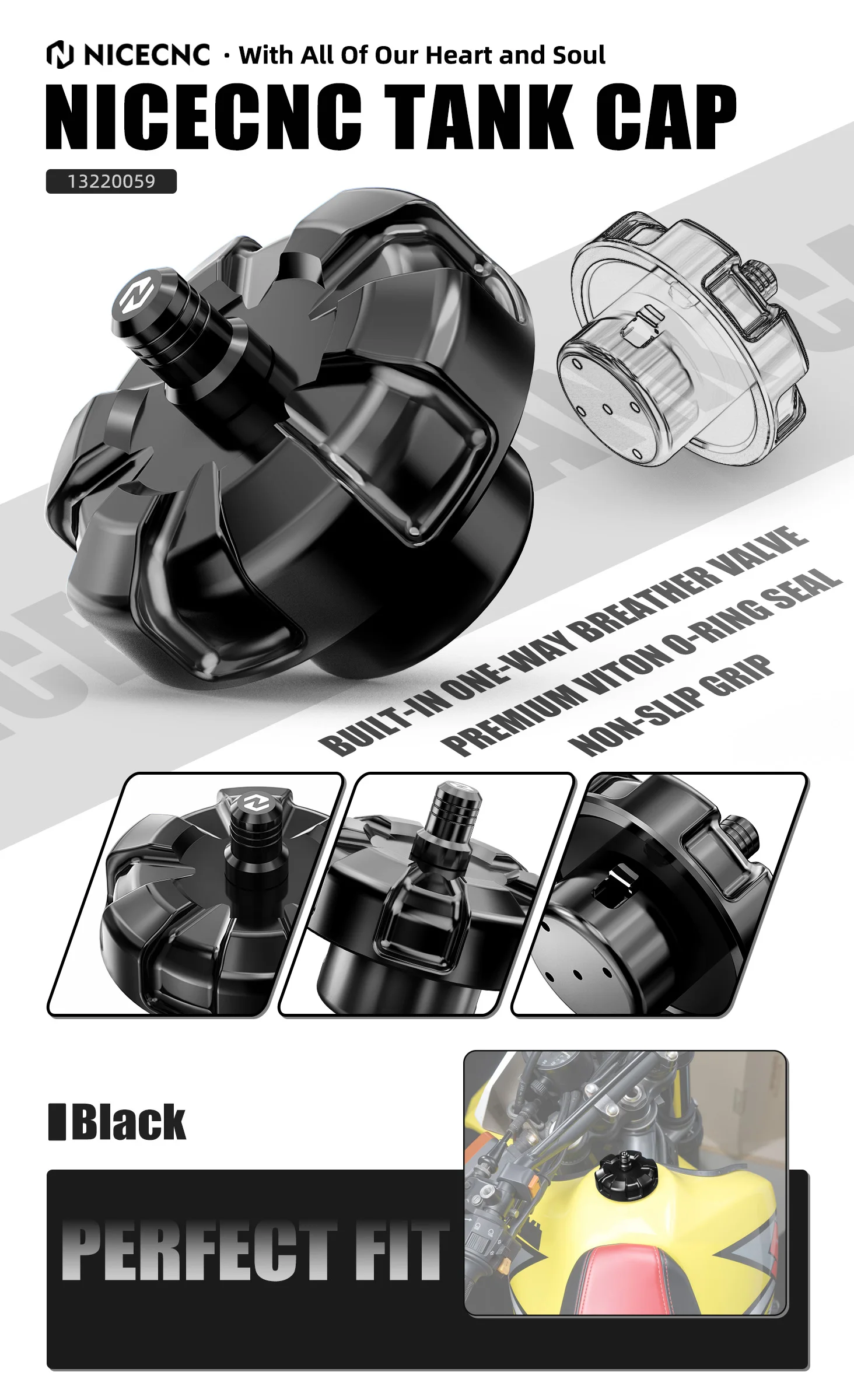 Motorrad-Gas-Tankdeckel-Abdeckung für Suzuki DR650SE DR650S DR650 DR650 S SE 1996–2011 2012 2013 2014 2015 2016 2017 2018 2019 – Detail 1