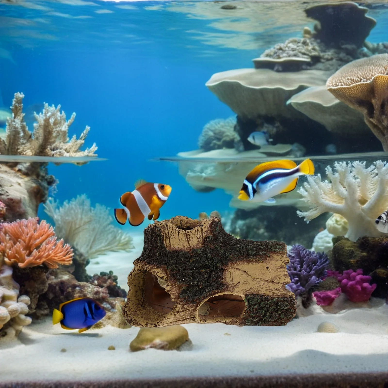 

Aquarium Tree Root Decoration Hollow Resin Fish Tank Hideout For Shrimp Turtle Breeding Faux Log Landscape Ornament