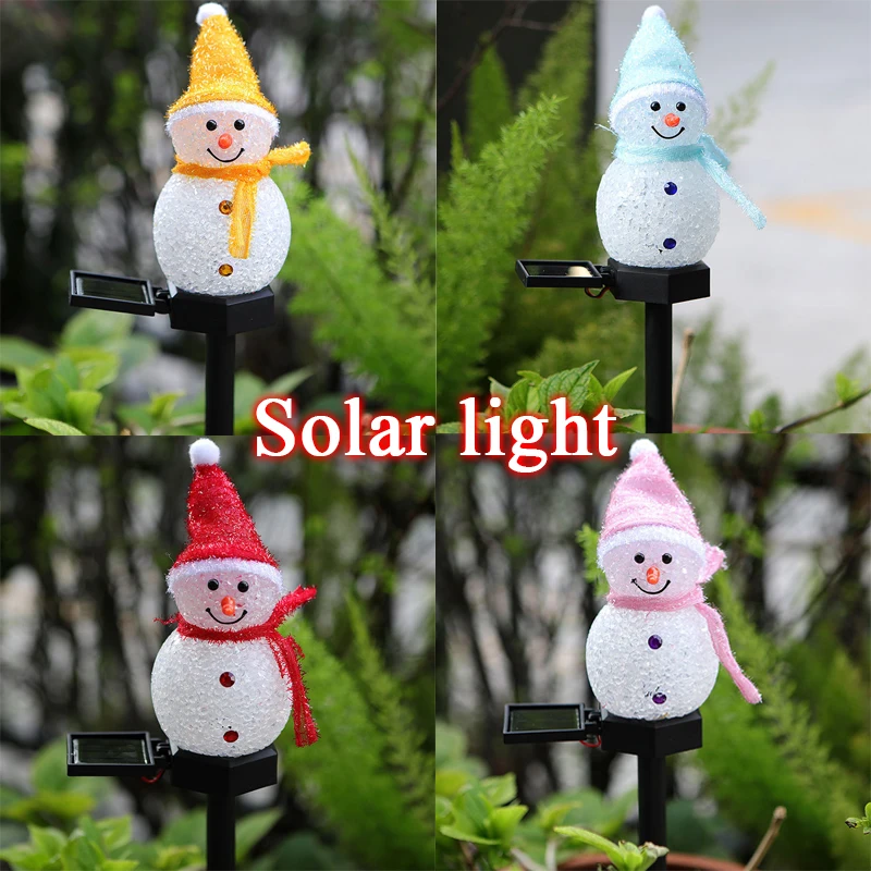 

Creative Christmas Snowman Solar Light Lawn Villa Garden Light Outdoor Courtyard Landscape Insert Atmosphere Decorative Lamp Hot