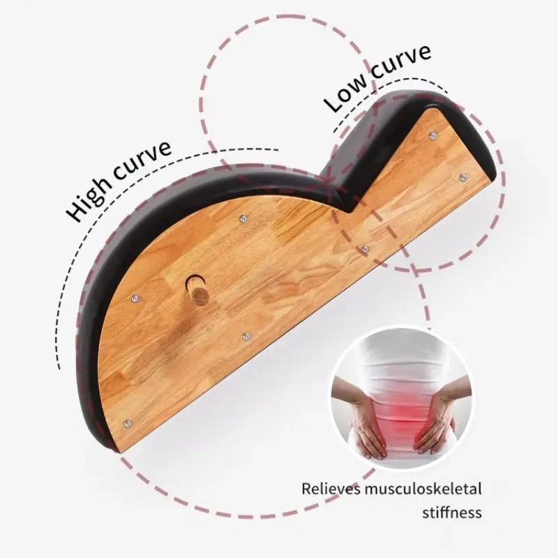 YTYIN Studio مريح وبطانة إسفنجية كثيفة من خشب البلوط المطاطي والبيلاتيس مصحح العمود الفقري #5