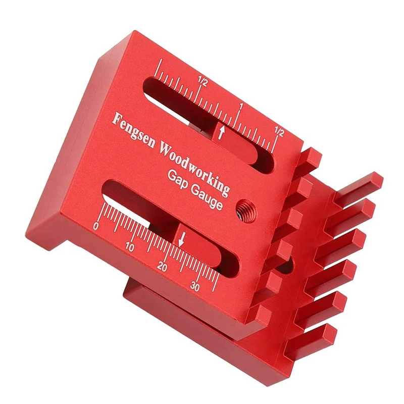 ABJI-calibro per spazi vuoti per la lavorazione del legno, righello a dente di sega per misurazione della profondità, mini regolatore per slot per sega in lega di alluminio, misuratore per marcatura del righello di linea