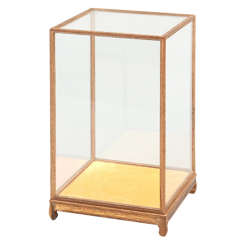 

High-Grade Wooden Glass Collectibles Display Case Transparent Showcase For Buddha Statues Antiques Household Storage