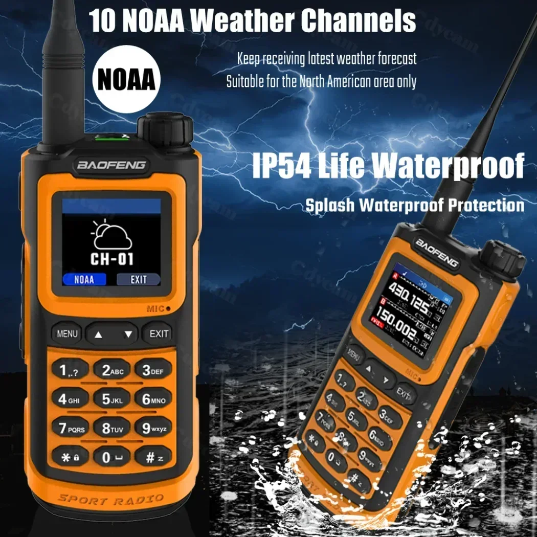 Baofeng 2025 UV-20 Pro Walkie Talkie Long Range Portable 1000 Channel Ham FM Radios UHF VHF USB-C Charge 2-Way Radio Waterproof