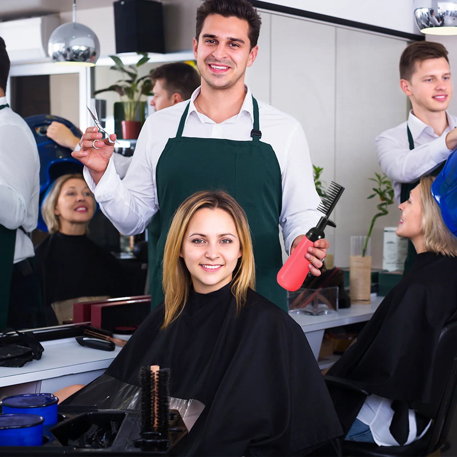 2 قطعة مشط صبغ الشعر زجاجة قضيب بلاستيكي لمسة الجذر حتى توزيع الألوان حماية فروة الرأس أداة تلوين الشعر #1