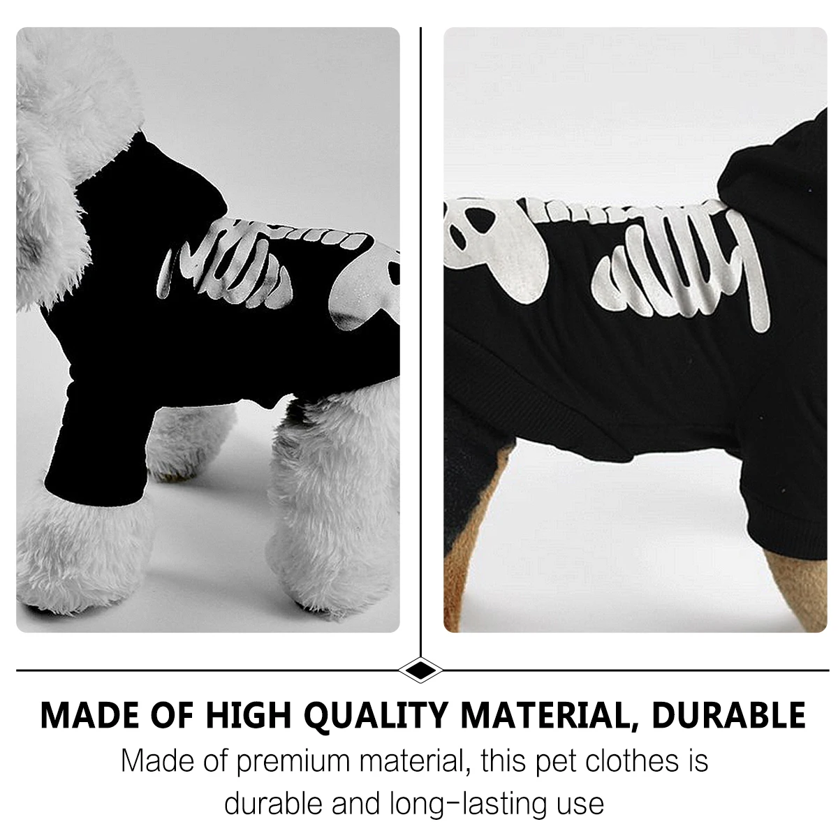 

Luminous Skull Jumpsuit Small Dog Clothes Cotton Puppy Halloween Costumes Pet Garments Durable Washable Cat Wear