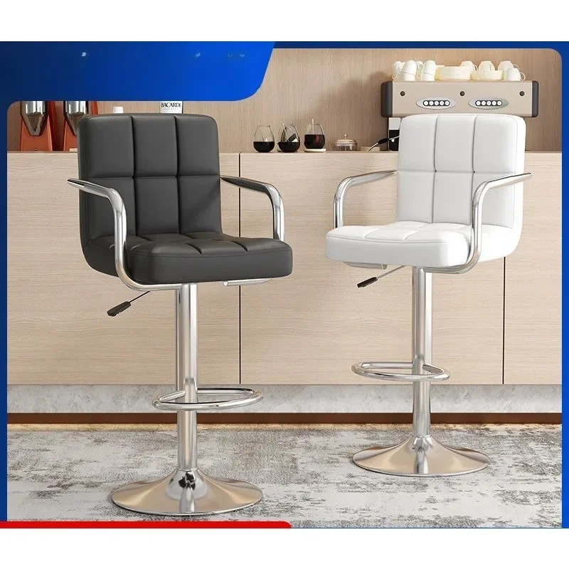 

Modern Adjustable Swivel Bar Stool for Home Sleek Minimal Luxury Backrest High Chair Elevation Bar Stools for Kitchen Chair Bar