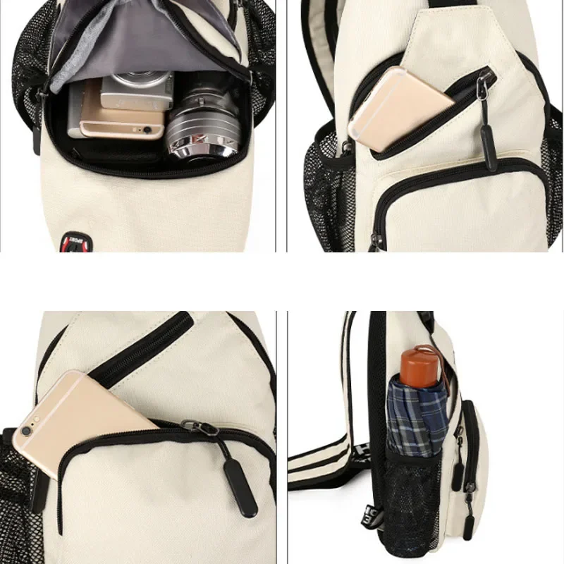 Women Small Backpack 2024 Casual Girls Chest Bag with Earphone Hole Travel Backpack Multi-Functional Rucksacks Mochila Mujer