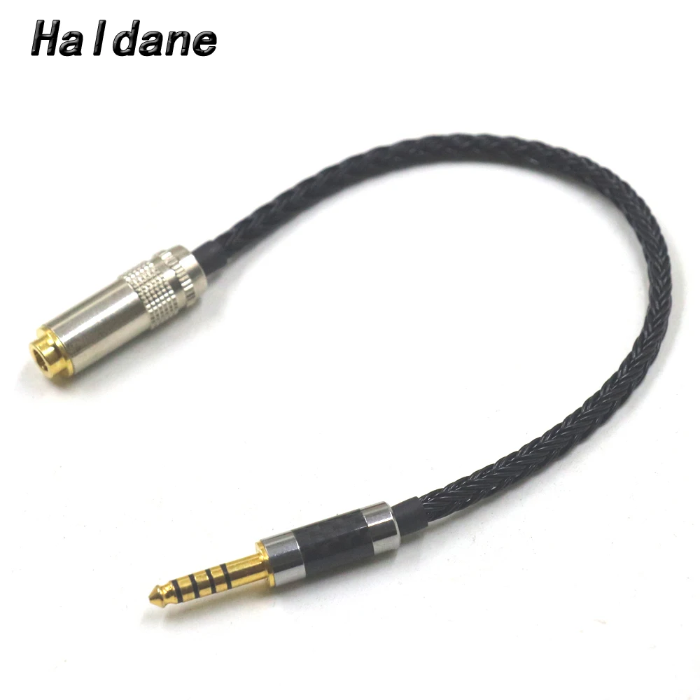 Haldane Bright-Black 16 core 4.4mm Balanced Male to Female Audio Adapter Cable 4.4mm M to 4.4 F Cable