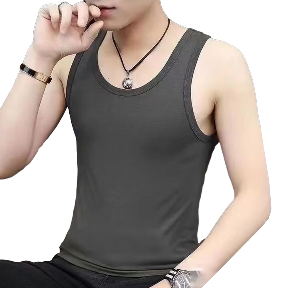 Casual Man Fleece Lined Tank Top Vest For Men Solid Color Basic Warm Thermal Underwear Base Layer Undershirt Vests T Shirt