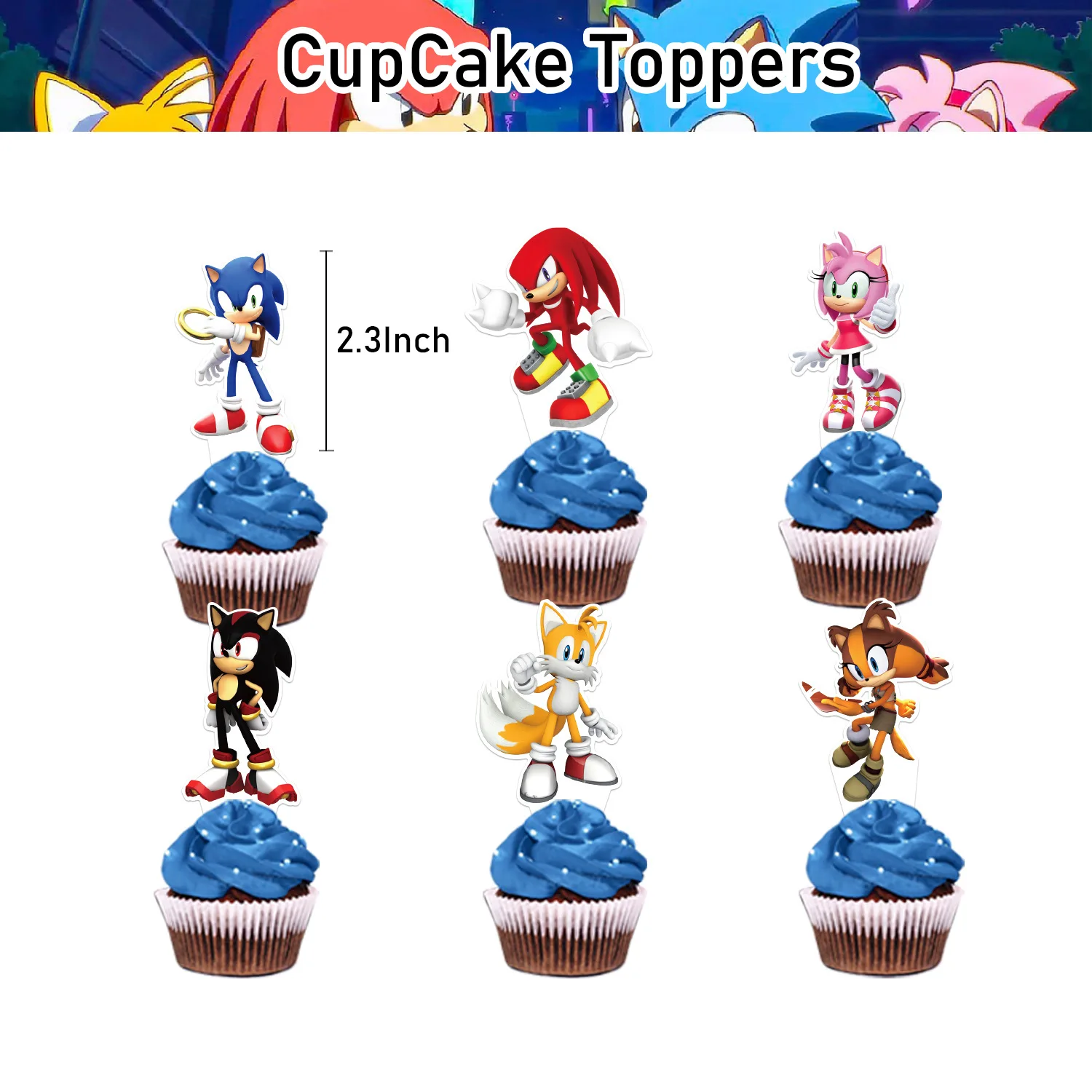 1pcs Sonices Cake Topper Theme Birthday Party Decoration Cartoon Children\'s Birthday Party Cake Decoration Party Supplies