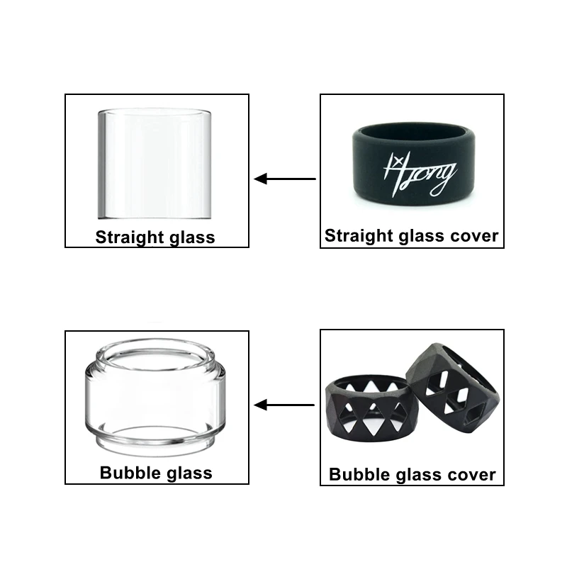 Tubo in vetro a bolle Hong per Vaporesso Veco Plus/ Veco One Plus/ Veco Solo Plus Kit serbatoio Custodia protettiva in vetro da 4 ml
