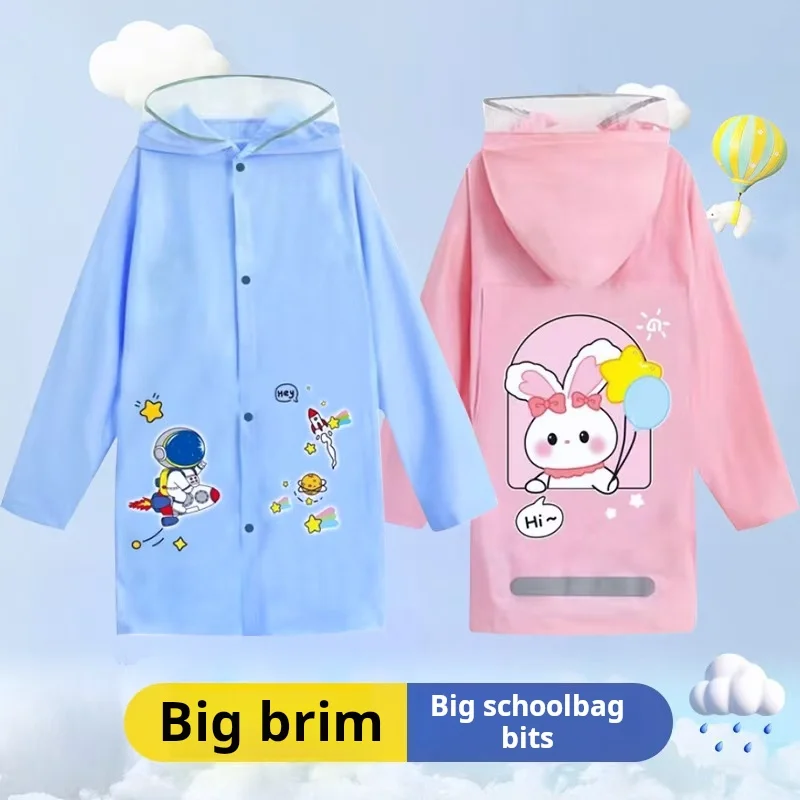 

Cute children's raincoat waterproof children's cartoon poncho raincoat jacket with backpack position student raincoat