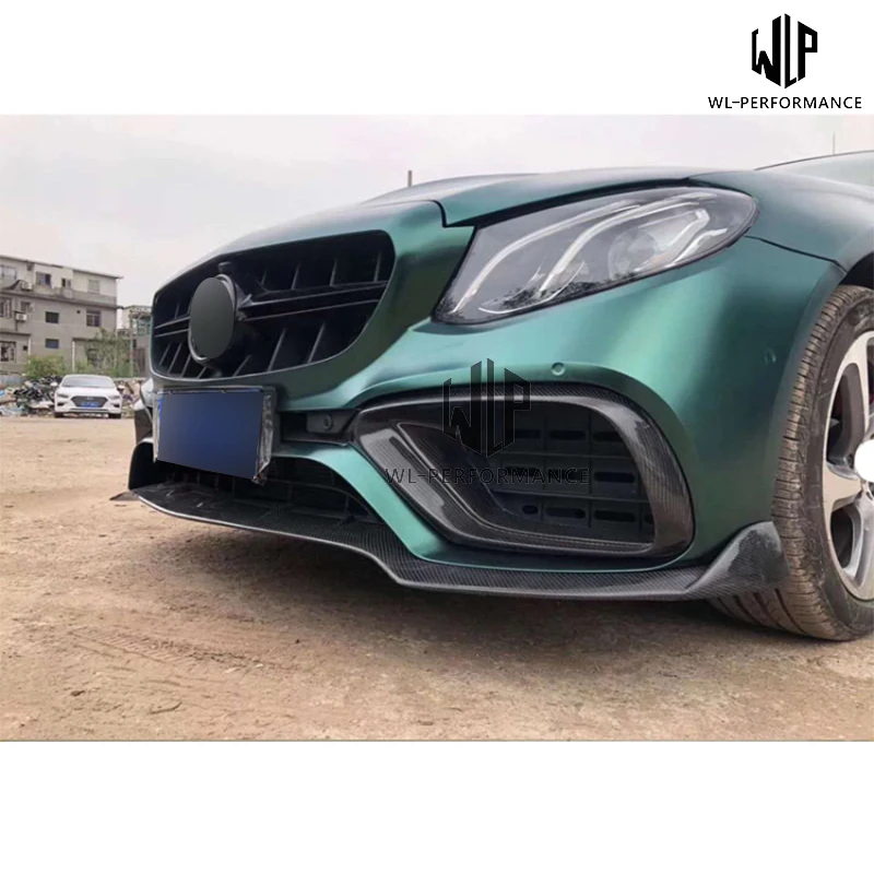 W213 High Quality Carbon Fiber Front Bumper Splitter Lip Decoration Modelling Trim for Mercedes Benz W213 E63S AN Body Kit