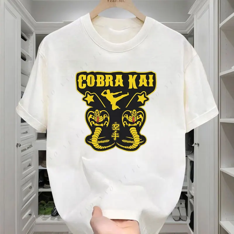 موضة جديدة رائجة البيع فيلم كوبرا كاي تي شيرت الرجال مضحك Vintage القطن قميص س الرقبة قصيرة الأكمام تي شيرت امرأة هدية رجل الملابس