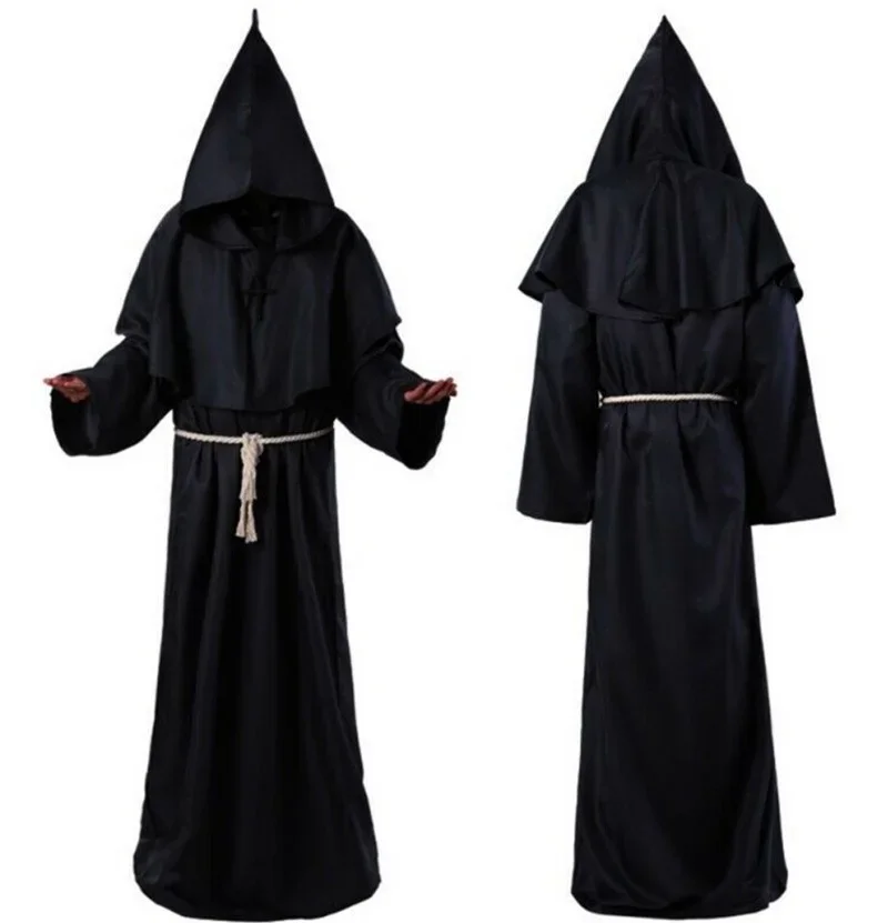 Nuevos trajes de monje medieval de Halloween para hombres, disfraces de monje, disfraces de mago, disfraces de sacerdote, disfraces cosplay