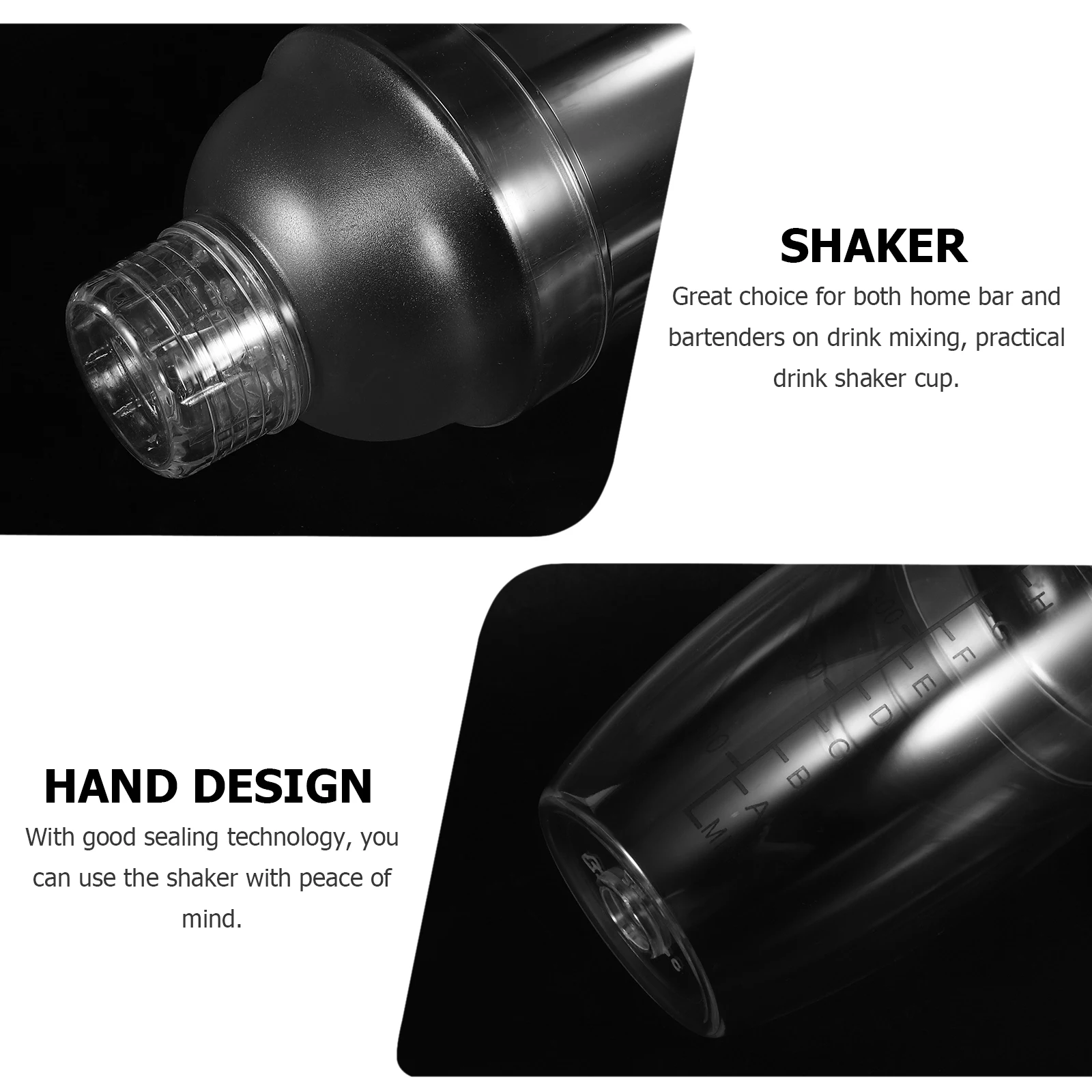 

530Ml Thickened Cocktail Shaker Clear Plastic Drink Mixer For Home Bar Transparent Beverage Mixing Cup Cold Drink Shaker Hand