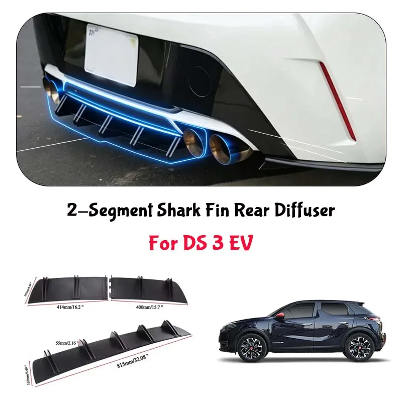 For DS 3 EV Shark Fin Rear Diffuser Split Chassis Spoiler Auto Aerodynamic Parts Aerodynamic Modification