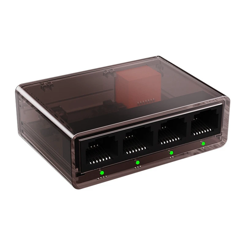 1000Mbps Ethernet Splitter 1 to 4 Ethernet Adapter RJ45 LAN Internet Splitter HUB for PC Laptop Router TV-Box Digital TV-TCES