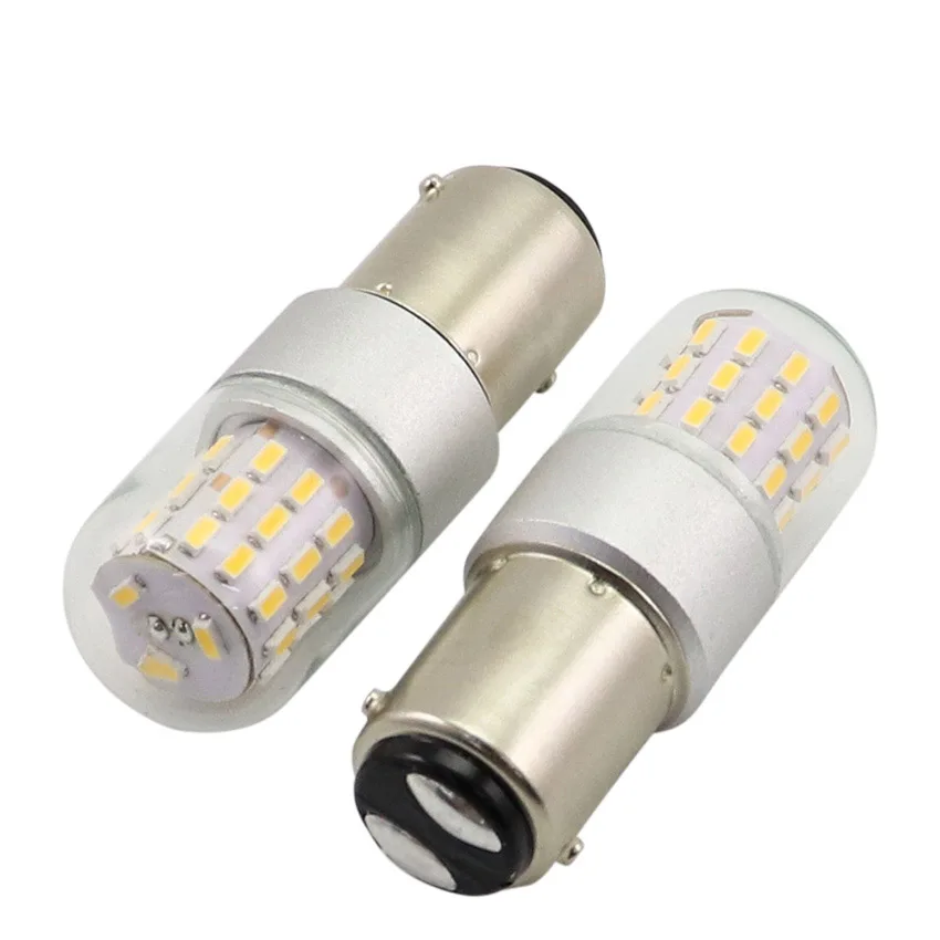 MIDCARS-bombilla LED BA15D T18, 3W, 12-24V, luz de navegación para barco, blanco, paquete de 2