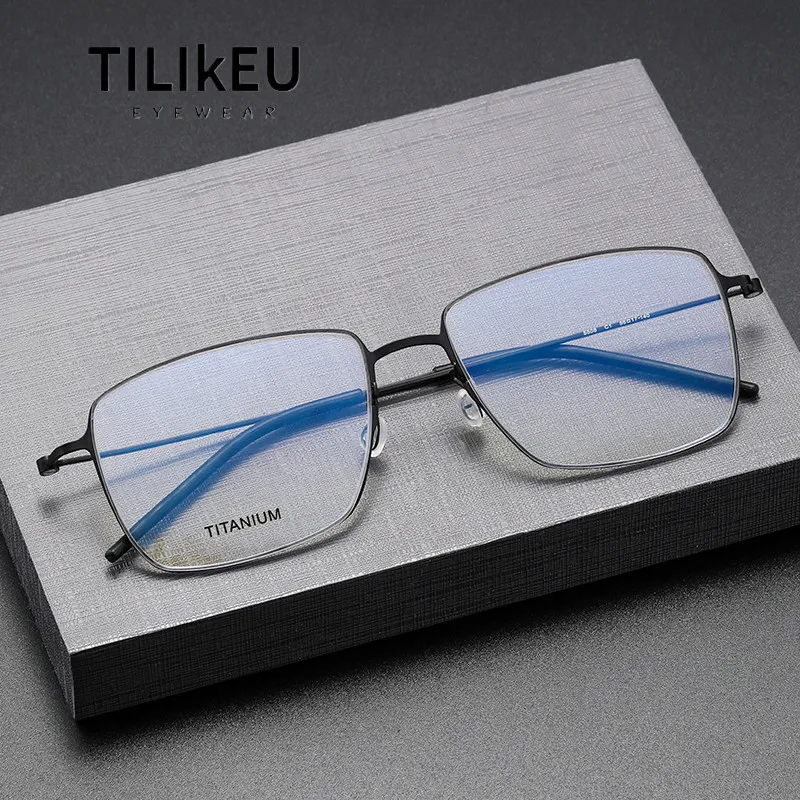 

New Nordic Minimalist Screwless Titanium Glasses Frame 5508 Ultra-Light Trendy Unisex Retro Square Prescription Eyeglasses Frame