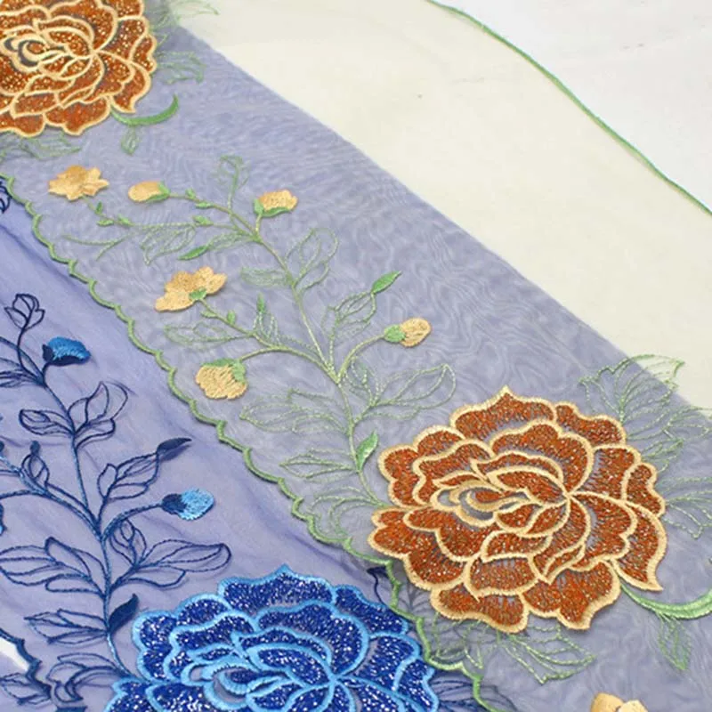 

73/68Yards Big Flower Silver Threads Embroidered Scalloped Tulle Lace 22.5cm Width Wedding,Garment,Undergarment,Bra