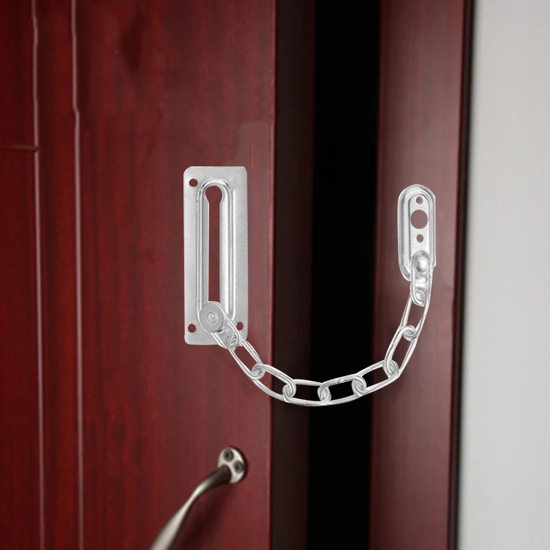 AntiTheft Bolt Security Chain Hotel Office Security Restrictor Sliding Door Lock Chrome Door Cabinet Latches Decorative Hardware