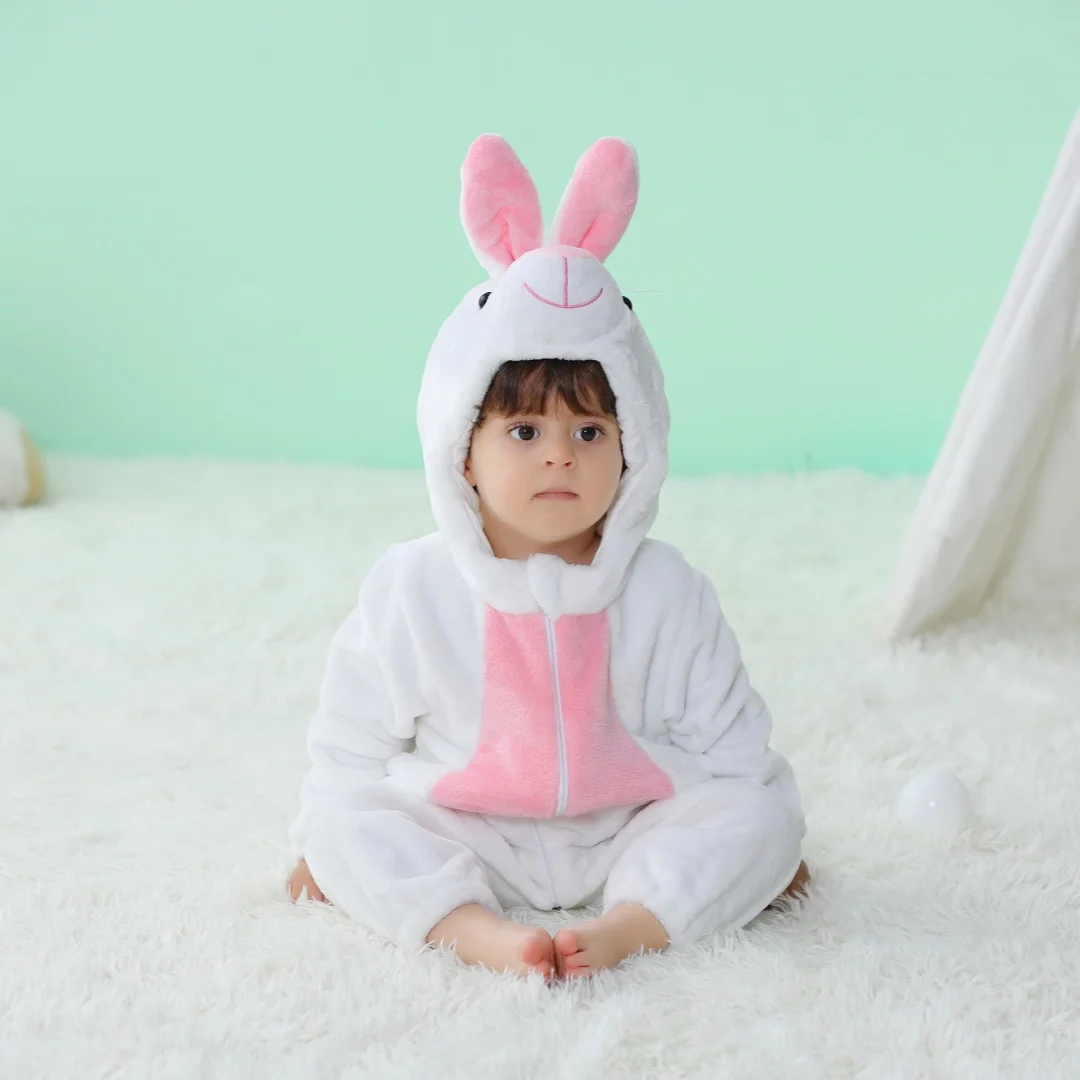 Newborn Baby Romper Infant Long Sleeve Clothes Kigurumi Cute Rabbit Animal Cartoon Jumpsuit Girls Boys Pajamas Costume Halloween