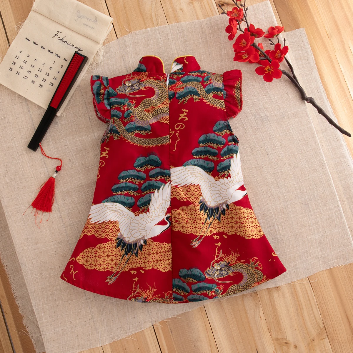 Summer New Retro Style Baby Girl Dress, Sweet And Cute Ruffled Sleeve Children'S Clothing For New Year Parties (0-3 Years Old)