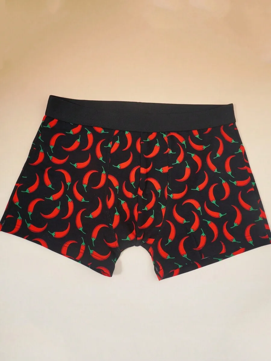 

Chili Print Comfortable Breathable Mens Boxer Shorts